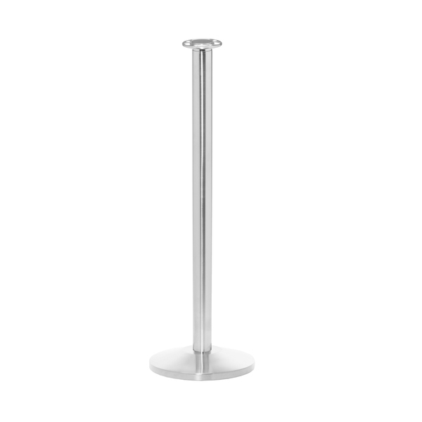 Queue Solutions RopeMaster 351, Flat Top, Sloped Base, Satin Stainless Steel PRF351-SS